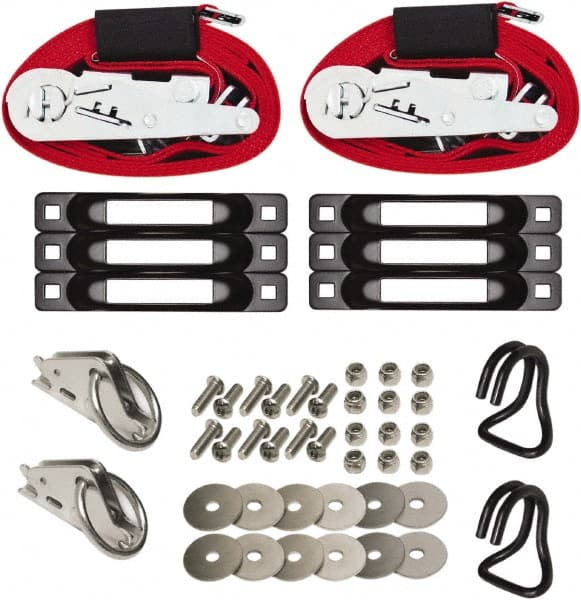 Snap-Loc - Tie Down Kit; Type: Tie Down Strap Kit ; Overall Length (Feet): 16.00 ; Head/Holder Diameter (Inch): 2 ; Color: Red ; Number of Hooks: 0 - Exact Tool & Supply