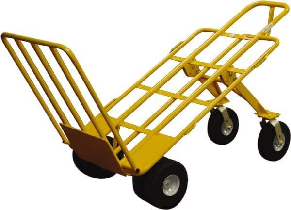 Snap-Loc - 1,000 Lb Capacity 64" OAH Hand Truck - Loop Handle, Steel, Pneumatic Wheels - Exact Tool & Supply
