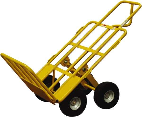 Snap-Loc - 750 Lb Capacity 52" OAH Hand Truck - Loop Handle, Steel, Pneumatic Wheels - Exact Tool & Supply