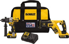 DeWALT - 20 Volt Cordless Tool Combination Kit - Includes Hammerdrill & Reciprocating Saw, Lithium-Ion Battery Included - Exact Tool & Supply