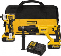 DeWALT - 20 Volt Cordless Tool Combination Kit - Includes 1/4" Brushless Impact Driver & SDS Plus Brushless Rotary Hammer, Lithium-Ion Battery Included - Exact Tool & Supply