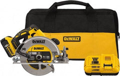 DeWALT - 20 Volt, 7-1/4" Blade, Cordless Circular Saw - 4,000 RPM, 1 Lithium-Ion Battery Included - Exact Tool & Supply