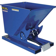 Vestil - 2,000 Lb Load Capacity, 1/2 Cu. Yd Cu Yd, Steel Self-Dumping Hopper - 33-11/16" Wide x 51-3/4" Long x 38" High, Blue - Exact Tool & Supply