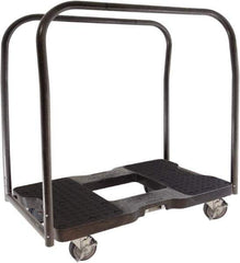Snap-Loc - 1,500 Lb Capacity Steel Panel Cart - Polyethylene/Polypropylene Plastic Deck, 20-1/2" OAW, 32" Platform Length x 9-1/2" Platform Height, Rubber Casters - Exact Tool & Supply
