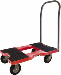 Snap-Loc - 1,500 Lb Capacity Steel Convertible Hand Truck - Polyethylene/Polypropylene Plastic Deck, 20-1/2" OAW, 32" Platform Length x 9-1/2" Platform Height, Rubber Casters - Exact Tool & Supply
