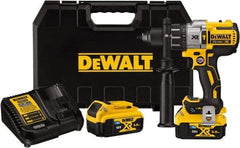 DeWALT - 20 Volt 1/2" Keyless Chuck Cordless Hammer Drill - 0 to 3,850 BPM, 0 to 2,000 RPM, Reversible - Exact Tool & Supply