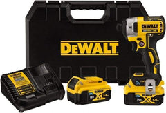 DeWALT - 20 Volt, 1/4" Drive, 152 Ft/Lb Torque, Cordless Impact Driver - Pistol Grip Handle, 3250 RPM, 2 Lithium-Ion Batteries Included - Exact Tool & Supply