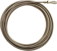 Milwaukee Tool - 1/4" x 25' Drain Cleaning Machine Cable - Inner Core Bulb Auger, 1-1/4" to 2-1/2" Pipe, Use with Milwaukee Drain Cleaning Tools - Exact Tool & Supply