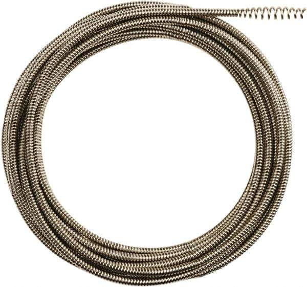 Milwaukee Tool - 1/4" x 25' Drain Cleaning Machine Cable - Inner Core Bulb Auger, 1-1/4" to 2-1/2" Pipe, Use with Milwaukee Drain Cleaning Tools - Exact Tool & Supply