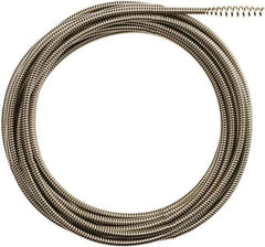Milwaukee Tool - 1/4" x 25' Drain Cleaning Machine Cable - Inner Core Bulb Auger, 1-1/4" to 2-1/2" Pipe, Use with Milwaukee Drain Cleaning Tools - Exact Tool & Supply