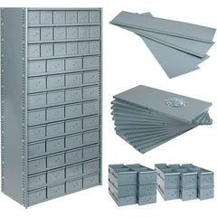 Value Collection - 35.8" Wide, 1 High, Open Shelving Accessory/Component - 21 Gauge Steel, Powder Coat Finish, Use with Bins/Totes - Exact Tool & Supply