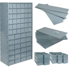 Value Collection - 35.8" Wide, 1 High, Open Shelving Accessory/Component - 21 Gauge Steel, Powder Coat Finish, Use with Bins/Totes - Exact Tool & Supply
