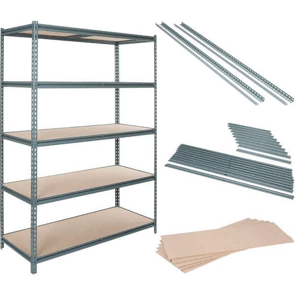 Value Collection - 60" Wide, 36 High, Open Shelving Accessory/Component - Particle Board, Use with Boltless Storage Rack - Exact Tool & Supply