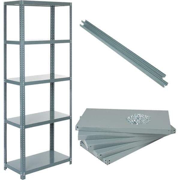 Value Collection - 36" Wide, 1-15/16 High, Open Shelving Accessory/Component - 14 Gauge Steel, Powder Coat Finish, Use with High Capacity Storage Racks - Exact Tool & Supply