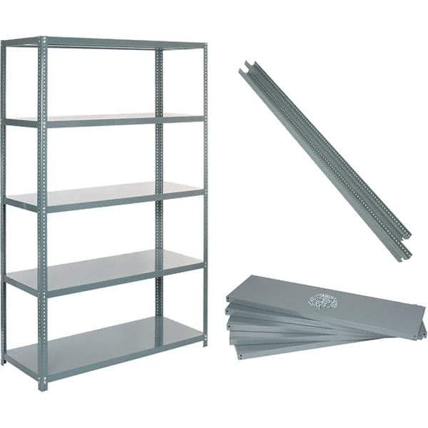 Value Collection - 60" Wide, 1-15/16 High, Open Shelving Accessory/Component - 14 Gauge Steel, Powder Coat Finish, Use with High Capacity Storage Racks - Exact Tool & Supply