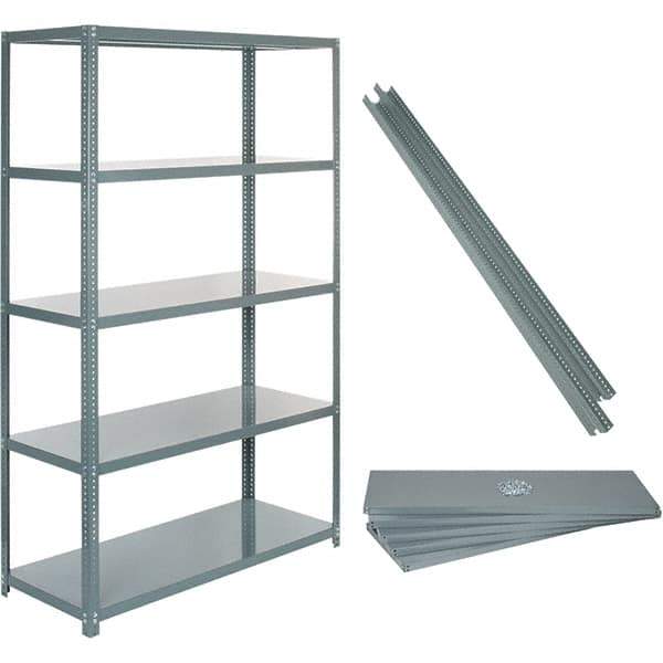 Value Collection - 60" Wide, 1-15/16 High, Open Shelving Accessory/Component - 14 Gauge Steel, Powder Coat Finish, Use with High Capacity Storage Racks - Exact Tool & Supply