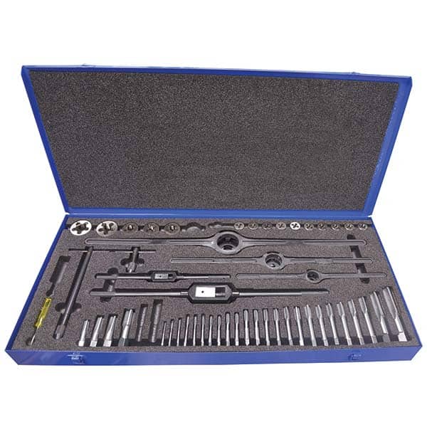 Greenfield Threading - Tap & Die Sets Minimum Tap Thread Size (Inch): #4-40 Maximum Tap Thread Size (Inch): 5/16-18 - Exact Tool & Supply