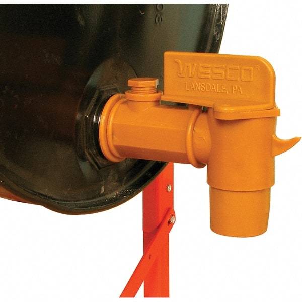 Wesco Industrial Products - 2" NPT Plastic Rigid Drum Faucet - FM Approved, No Arrester, Manual Closing, 8" Long Extension - Exact Tool & Supply