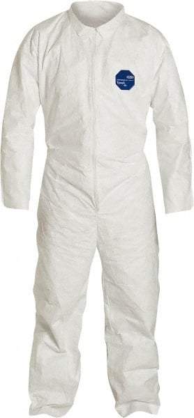 Dupont - Size 4XL Film Laminate General Purpose Coveralls - Zipper Closure - Exact Tool & Supply