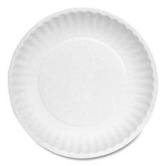 AJM Packaging Corporation - Paper Plates, 6" Diam, White, Bulk Pack, 1000/Carton - Exact Tool & Supply