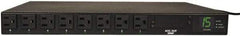 Tripp-Lite - 8 Outlets, 120 VAC15 Amps, 12' Cord, Power Outlet Strip - Rack Mount, 5-15R NEMA Configuration, 19" Strip - Exact Tool & Supply