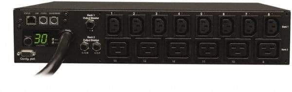 Tripp-Lite - 14 Outlets, 208/240 Volts, 30 Amps, 10' Cord, Power Outlet Strip - Rack Mount, 5-15/20R NEMA Configuration, 19" Strip - Exact Tool & Supply