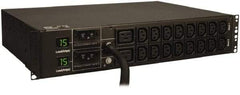 Tripp-Lite - 18 Outlets, 120 VAC30 Amps, 15' Cord, Power Outlet Strip - Rack Mount, 5-15/20R NEMA Configuration, 19" Strip - Exact Tool & Supply