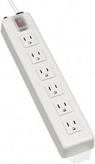 Tripp-Lite - 6 Outlets, 120 VAC15 Amps, 6' Cord, Power Outlet Strip - Keyhole, Tab Mount, 5-15 NEMA Configuration, 13-3/4" Strip - Exact Tool & Supply