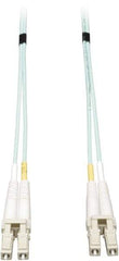 Tripp-Lite - 50' Long, LC/LC Head, Multimode Fiber Optic Cable - Aqua, Use with LAN - Exact Tool & Supply