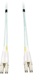 Tripp-Lite - 33' Long, LC/LC Head, Multimode Fiber Optic Cable - Aqua, Use with LAN - Exact Tool & Supply