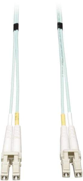 Tripp-Lite - 20' Long, LC/LC Head, Multimode Fiber Optic Cable - Aqua, Use with LAN - Exact Tool & Supply