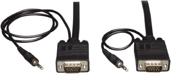 Tripp-Lite - 25' Long, HD15/3.5MM Computer Cable - Black, Male x Male - Exact Tool & Supply