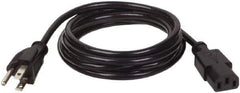 Tripp-Lite - 10', 18/3 Gauge/Conductors, Black Indoor Replacement Cord - 0 Receptacles, 10 Amps, 120 VAC, UL SJT, NEMA 5-15P - Exact Tool & Supply
