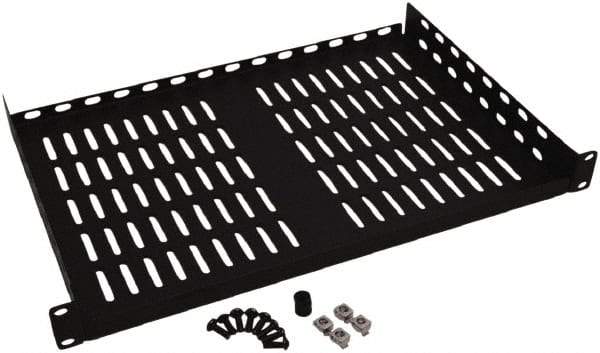 Tripp-Lite - 19" Overall Width x 1" Rack Height x 12" Overall Depth Data Cable Enclosure - 40 Lb Capacity, Black - Exact Tool & Supply