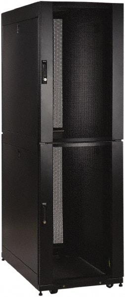 Tripp-Lite - 23.63" Overall Width x 42" Rack Height x 43" Overall Depth Data Cable Enclosure - 3,000 Lb Capacity, Black - Exact Tool & Supply
