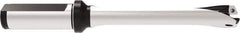 Allied Machine and Engineering - Series 17, 17 to 17.99mm Diam, 3/4" Diam Straight Shank with Flange, Straight Flute Spade Drill - 2-1/8" Max Depth, 5.4516" OAL, Standard Length, Through Coolant - Exact Tool & Supply