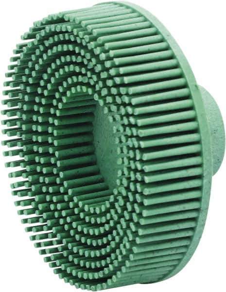 Value Collection - 3" 50 Grit Ceramic Straight Disc Brush - Threaded Hole Connector, 5/8" Trim Length, 1/4-20 Threaded Arbor Hole - Exact Tool & Supply