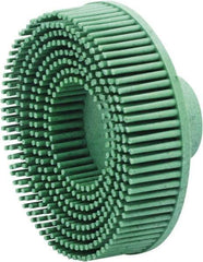 Value Collection - 3" 50 Grit Ceramic Straight Disc Brush - Threaded Hole Connector, 5/8" Trim Length, 1/4-20 Threaded Arbor Hole - Exact Tool & Supply