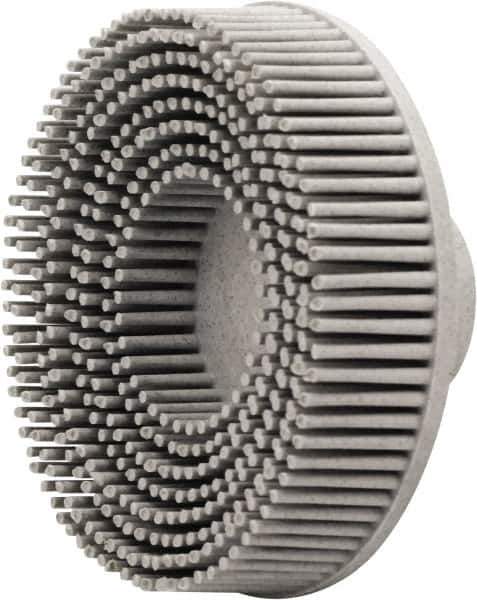 Value Collection - 3" 120 Grit Ceramic Straight Disc Brush - Threaded Hole Connector, 5/8" Trim Length, 1/4-20 Threaded Arbor Hole - Exact Tool & Supply