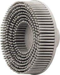 Value Collection - 3" 120 Grit Ceramic Straight Disc Brush - Threaded Hole Connector, 5/8" Trim Length, 1/4-20 Threaded Arbor Hole - Exact Tool & Supply