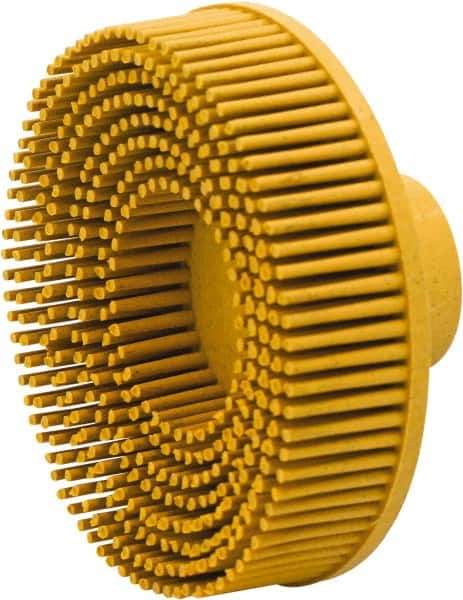 Value Collection - 3" 80 Grit Ceramic Straight Disc Brush - Threaded Hole Connector, 5/8" Trim Length, 1/4-20 Threaded Arbor Hole - Exact Tool & Supply