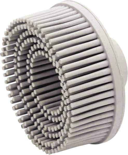 Value Collection - 2" 120 Grit Ceramic Straight Disc Brush - Threaded Hole Connector, 5/8" Trim Length, 1/4-20 Threaded Arbor Hole - Exact Tool & Supply