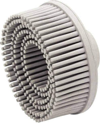 Value Collection - 2" 120 Grit Ceramic Straight Disc Brush - Threaded Hole Connector, 5/8" Trim Length, 1/4-20 Threaded Arbor Hole - Exact Tool & Supply
