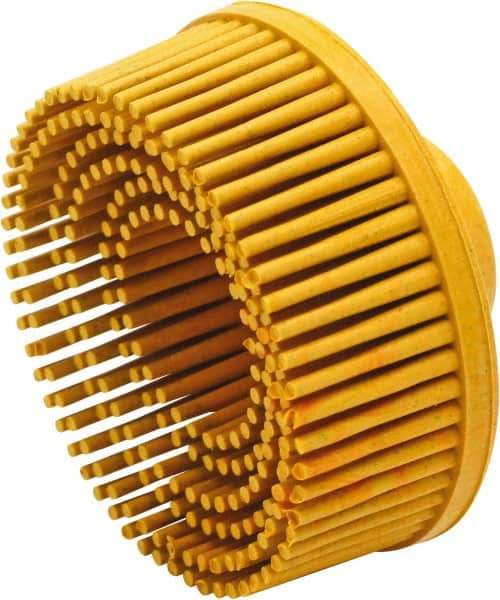 Value Collection - 2" 80 Grit Ceramic Straight Disc Brush - Threaded Hole Connector, 5/8" Trim Length, 1/4-20 Threaded Arbor Hole - Exact Tool & Supply