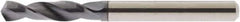 Accupro - #55 118° Spiral Flute Solid Carbide Screw Machine Drill Bit - AlTiN Finish, Right Hand Cut, 9mm Flute Length, 32mm OAL, Straight Shank - Exact Tool & Supply