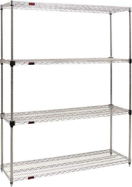 Eagle MHC - 4 Shelf Eagle MHC Wire Shelving - Starter Unit - 60" Wide x 24" Deep x 74" High, - Exact Tool & Supply
