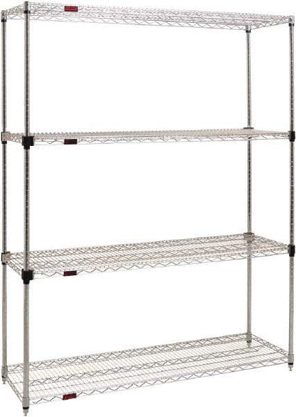 Eagle MHC - 4 Shelf Eagle MHC Wire Shelving - Starter Unit - 48" Wide x 24" Deep x 74" High, - Exact Tool & Supply