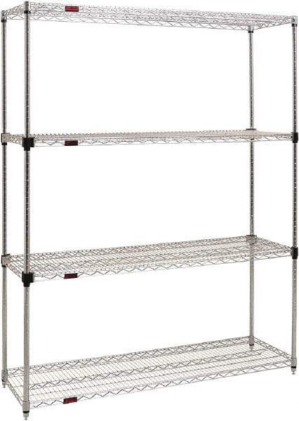 Eagle MHC - 4 Shelf Eagle MHC Wire Shelving - Starter Unit - 36" Wide x 24" Deep x 74" High, - Exact Tool & Supply