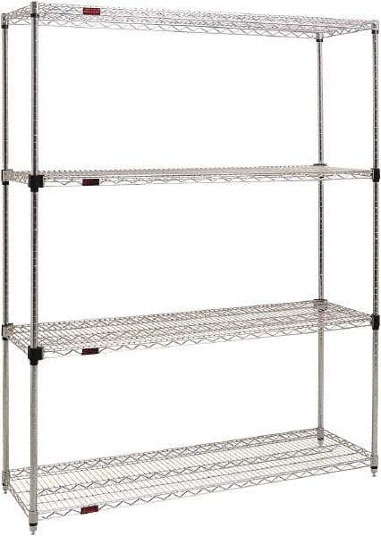 Eagle MHC - 4 Shelf Eagle MHC Wire Shelving - Starter Unit - 72" Wide x 18" Deep x 74" High, - Exact Tool & Supply