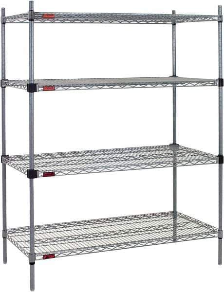Eagle MHC - 4 Shelf Eagle MHC Wire Shelving - Starter Unit - 72" Wide x 18" Deep x 74" High, - Exact Tool & Supply